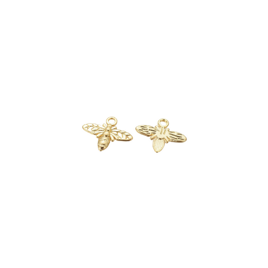 Gold Flat Honey Bee Charm