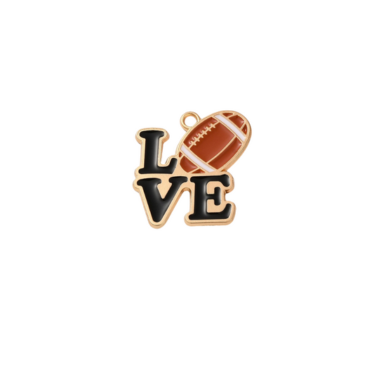 Gold "LOVE" Football Charm