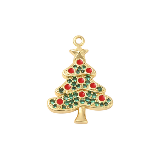 Gold O Christmas Tree Charm