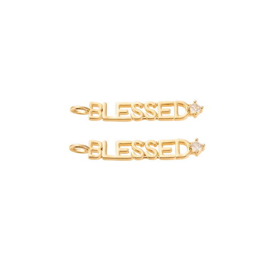 Gold "Blessed" Charm