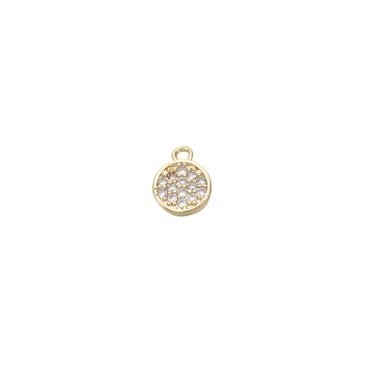 Gold Crystal Disc Charm