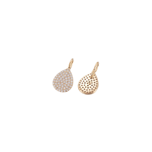 Gold Pave Teardrop Charm