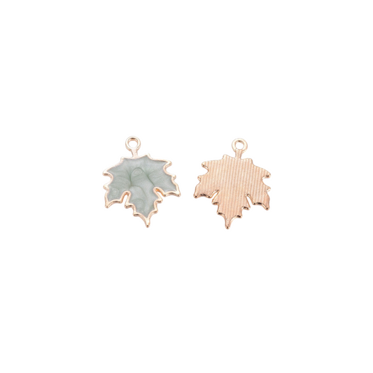 Gold Marbled Leaf Charm