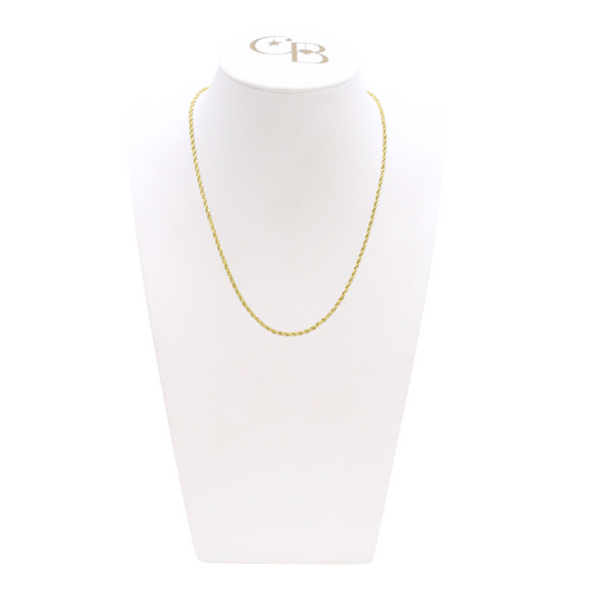 Front view of the Gold Jordan Necklace on CB Bust