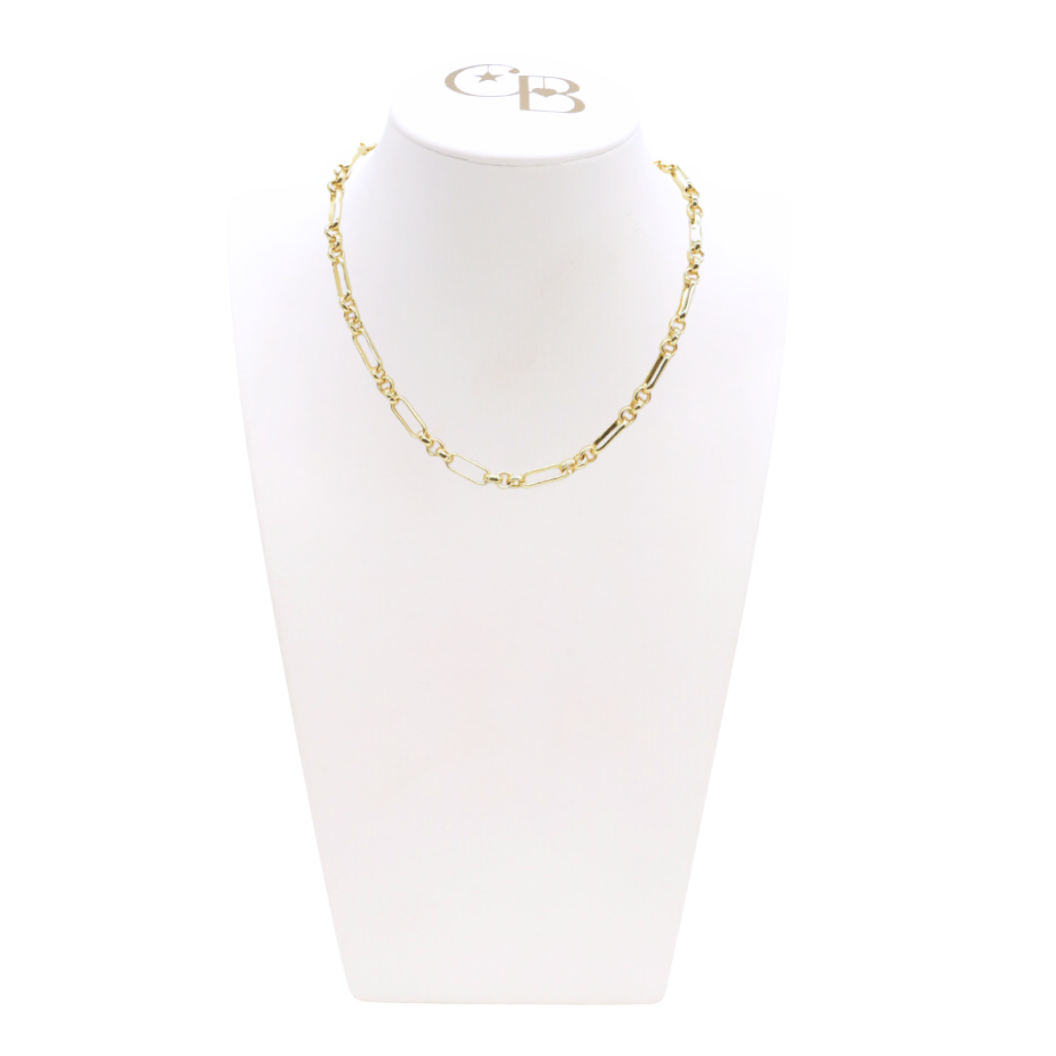 Front view of the Gold Anna Necklace on CB Bust