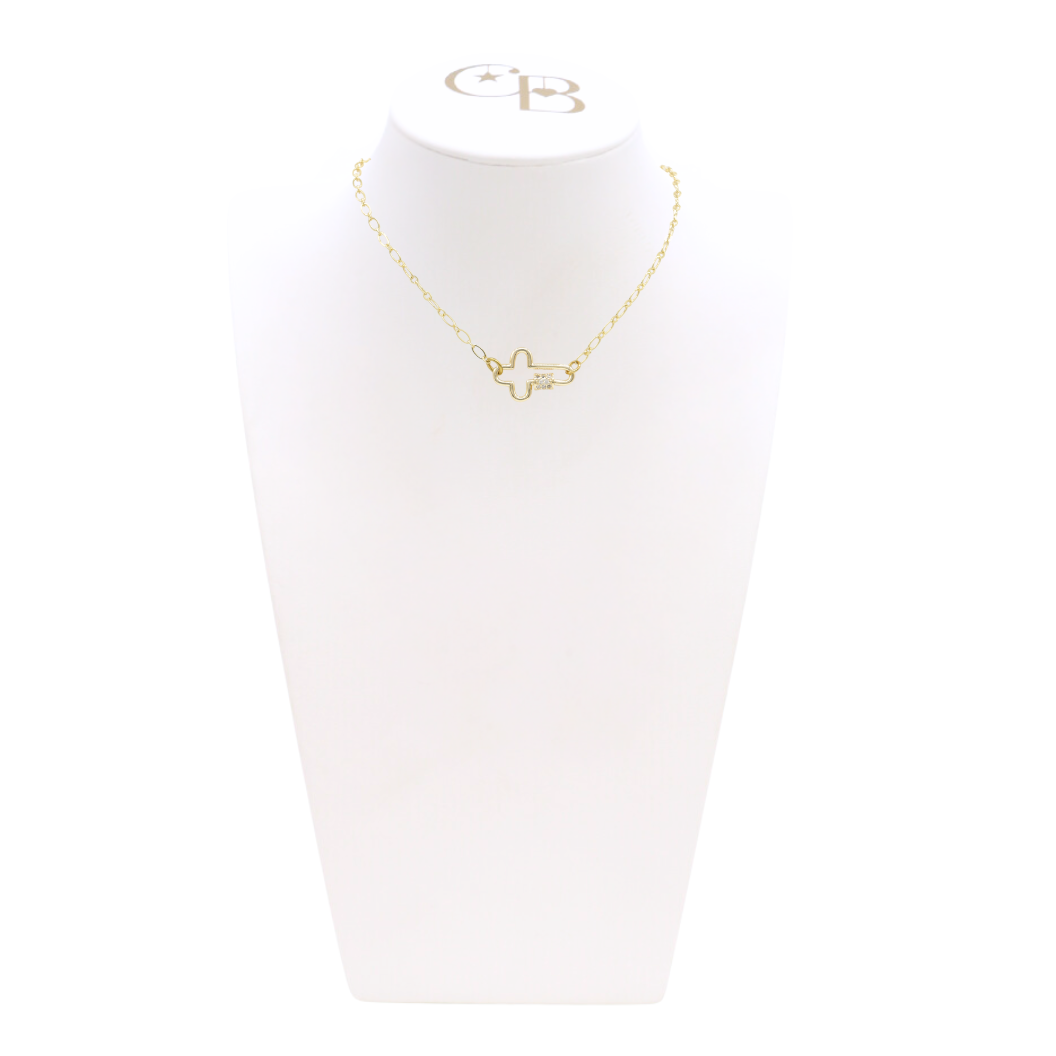 Gold Christie Necklace with Mary Carabiner