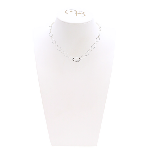 Silver Avery Kate Necklace With Small Gabi Carabiner