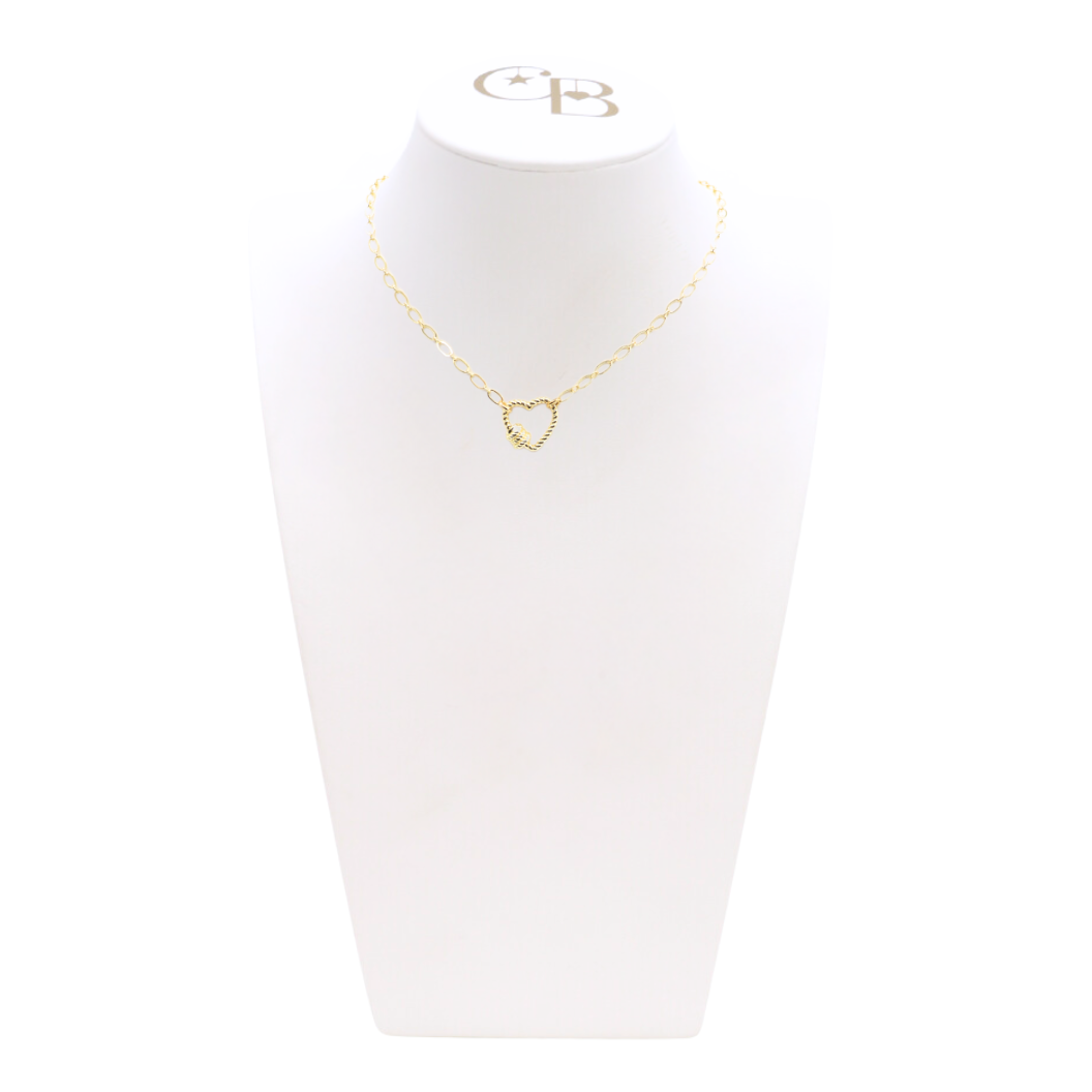Gold Christie Necklace with Heart Bella Carabiner