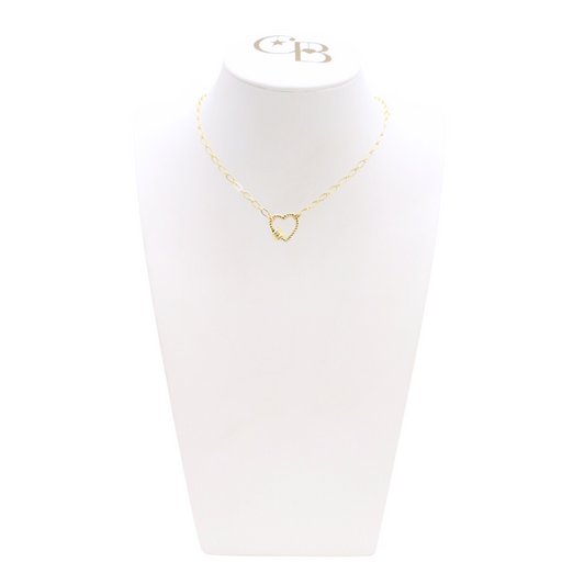 Gold Christie Necklace with Heart Bella Carabiner