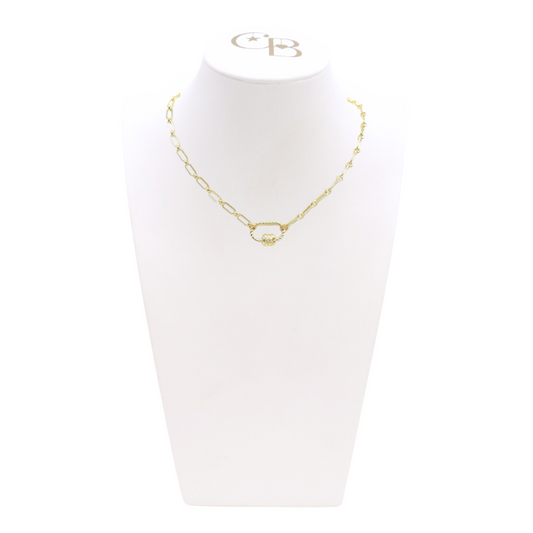 Gold Paige Necklace with Small Bella Carabiner