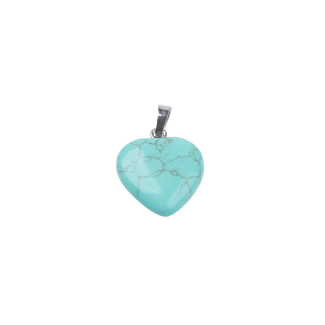Front of the Silver Turquoise Heart Charm