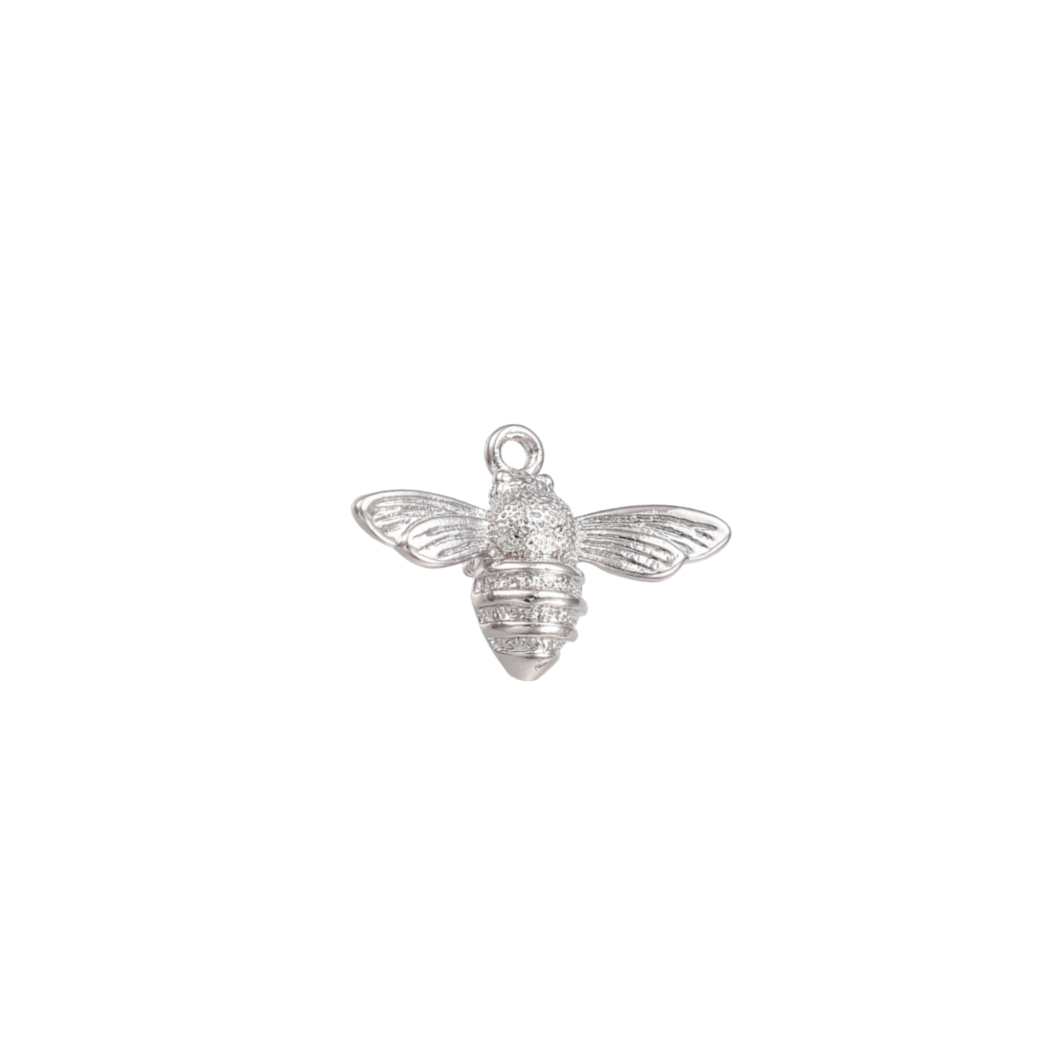 Front of Silver Bumble Bee Charm