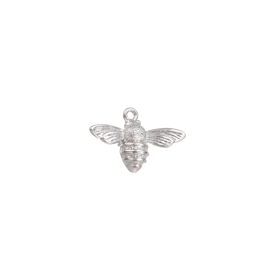 Front of Silver Bumble Bee Charm