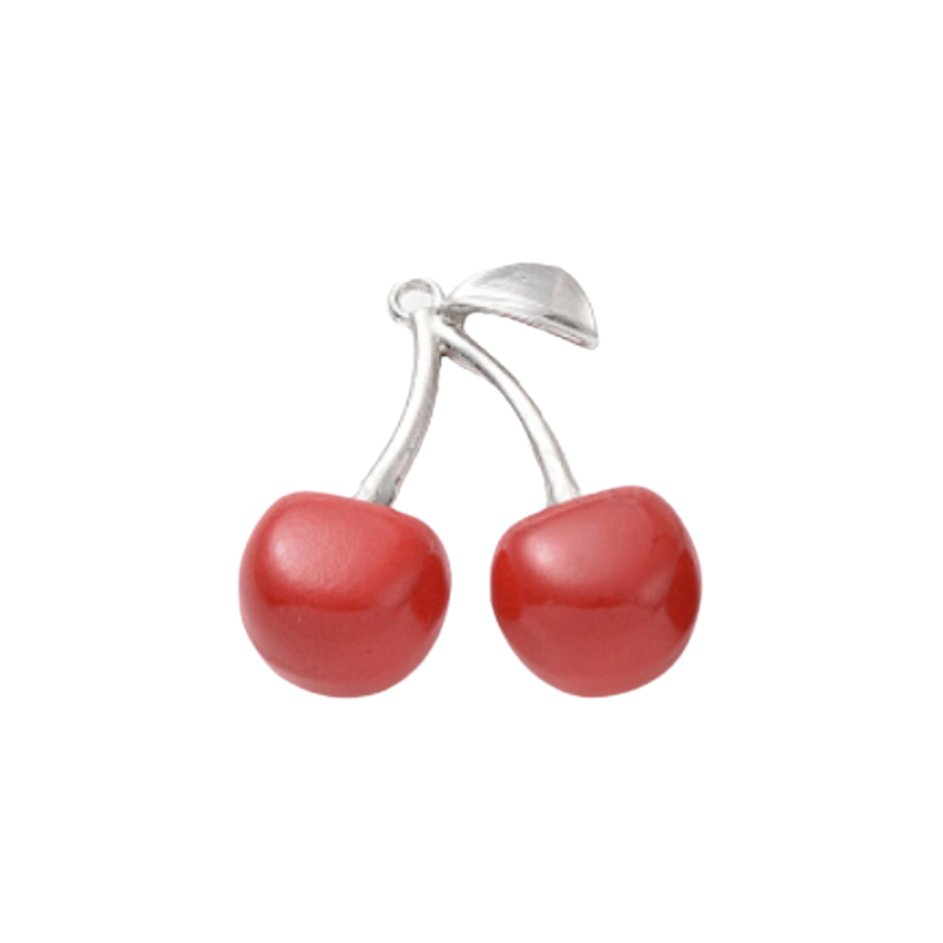 Front of Silver Cherry Bomb Charm