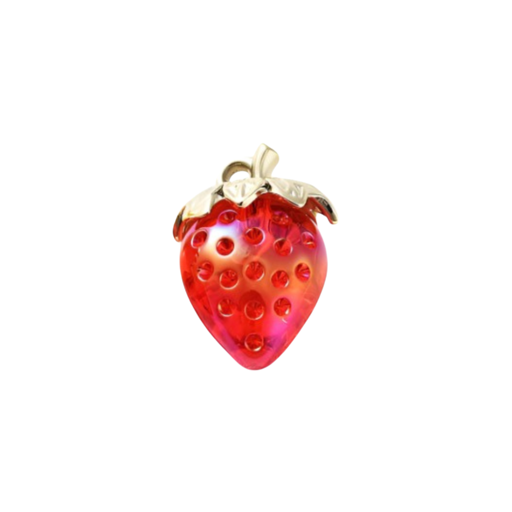 Front of the Gold Large Lanyard Strawberry Charm