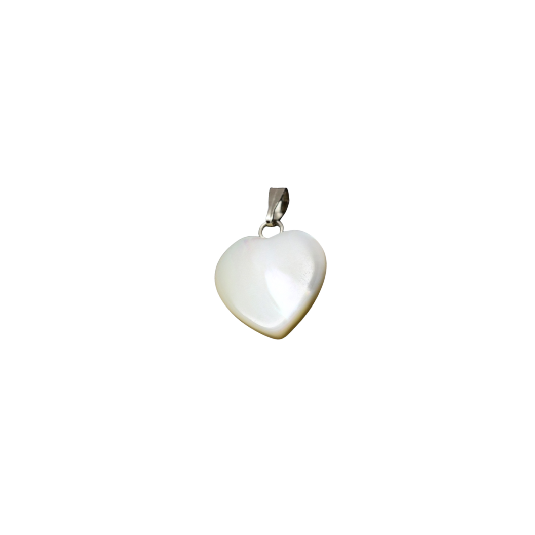 Silver Heart Shell Charm