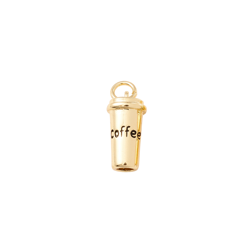 Front of Gold Cup of Ambition Coffee Charm