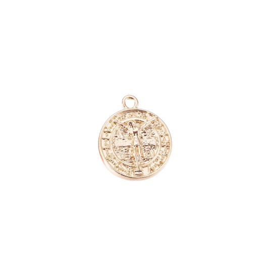 Gold 'Jesus On The Cross' Charm - front view 