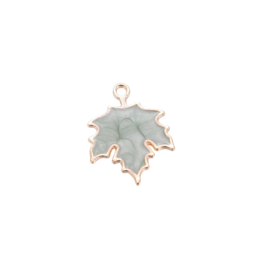 Front of Gold Marbled Leaf Charm