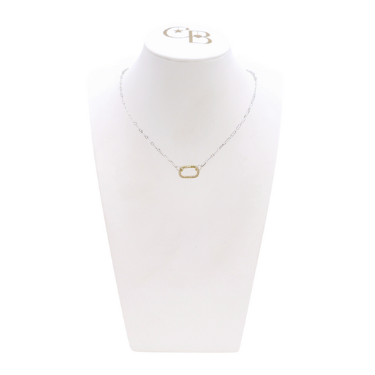 Silver Madilyn Necklace with Gold Blair Carabiner