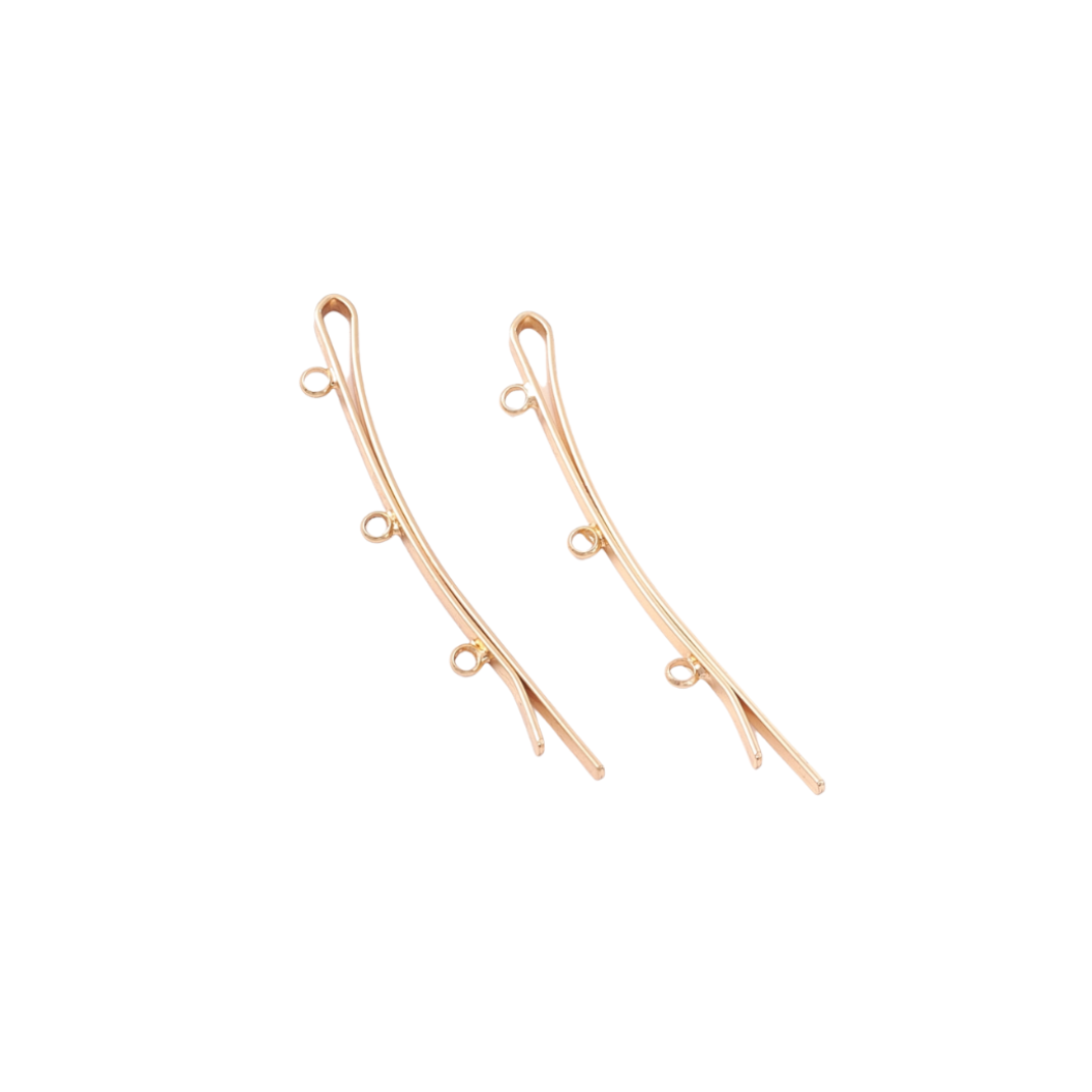 Side View of the Gold Customizable Bobby Pin | Set
