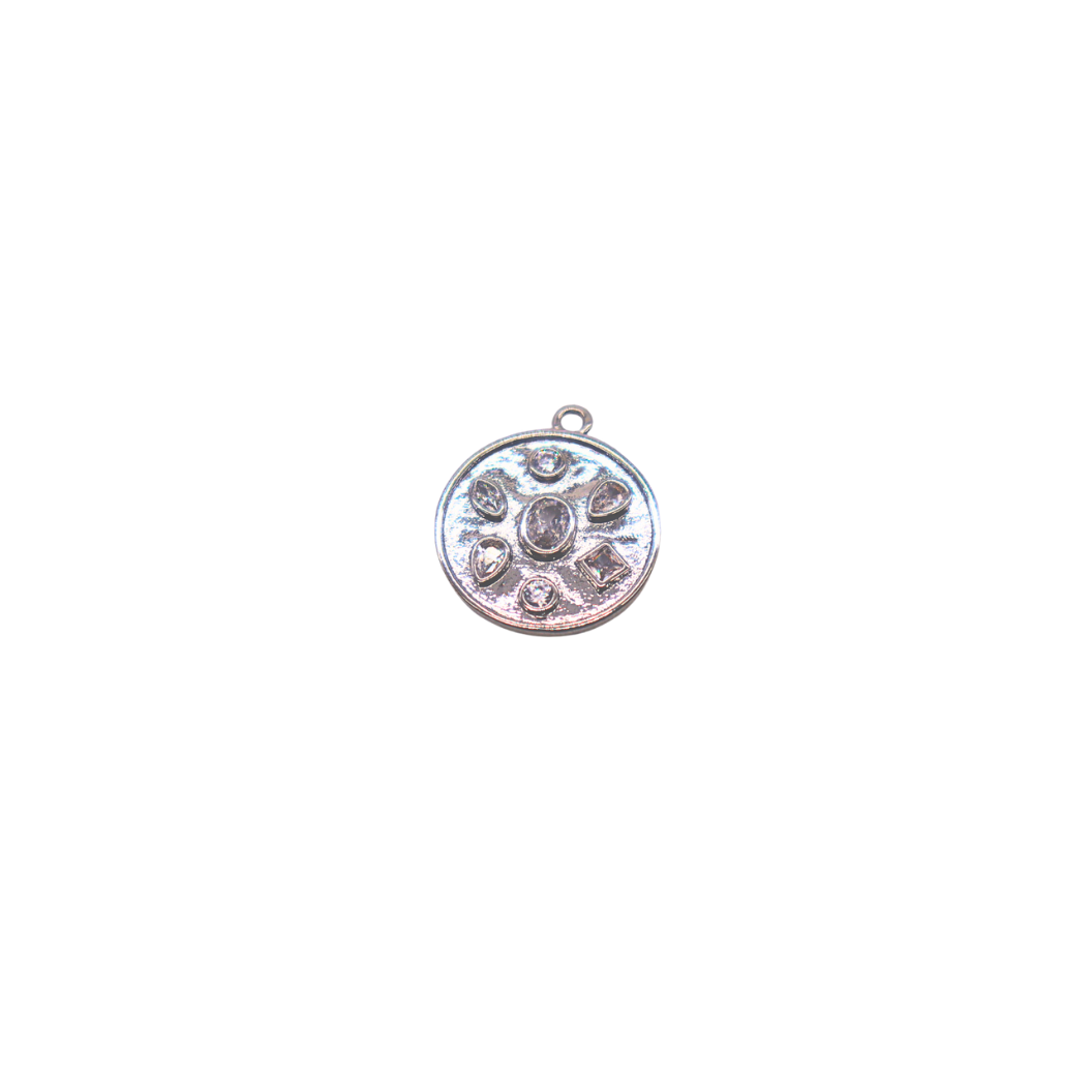Front of Silver Disc with Crystal Embellishments