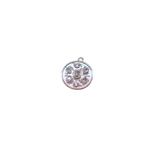 Front of Silver Disc with Crystal Embellishments