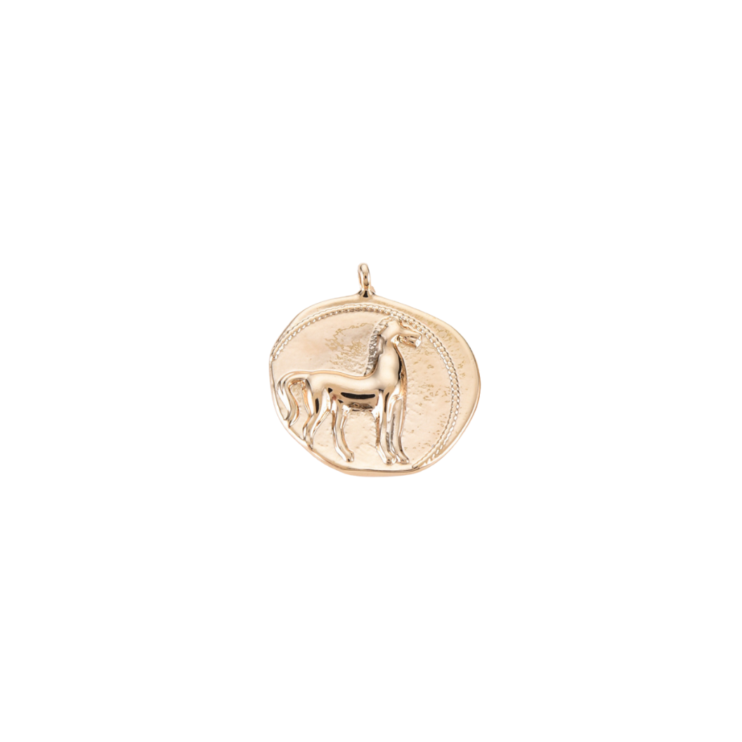 Front of Gold Spirit of the West Horse Charm