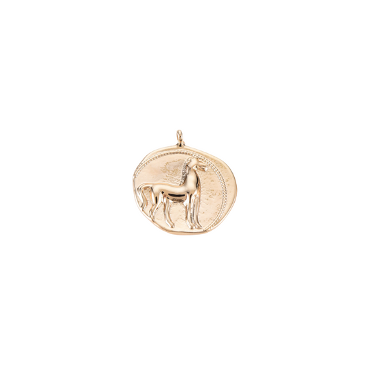 Front of Gold Spirit of the West Horse Charm