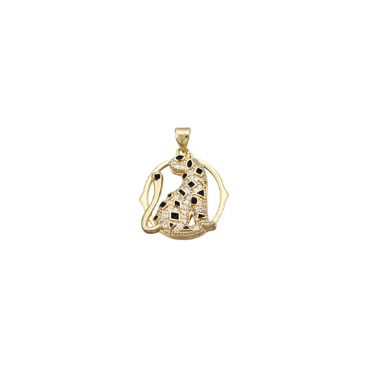 Front view of the Gold Abstract Cheetah Charm