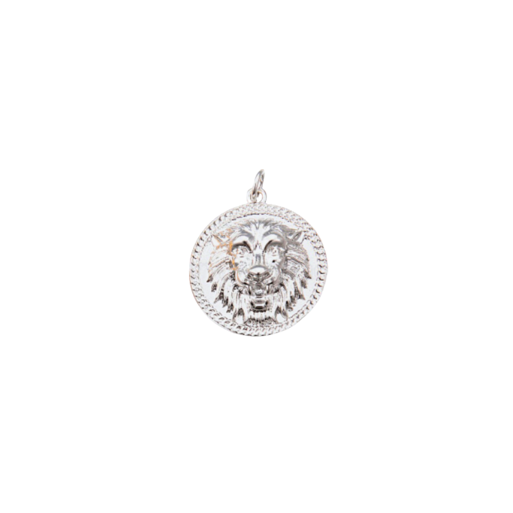 Front of Silver Let Me Hear You Roar Lion Charm
