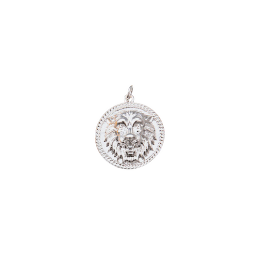 Front of Silver Let Me Hear You Roar Lion Charm
