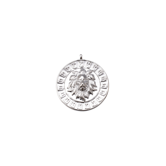 Front of the Silver Aztec Lion's Head Charm