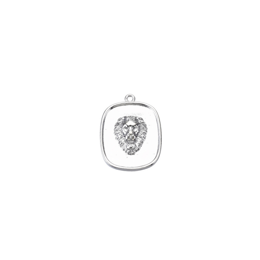 Front of the Silver Lion's Head Tag Charm