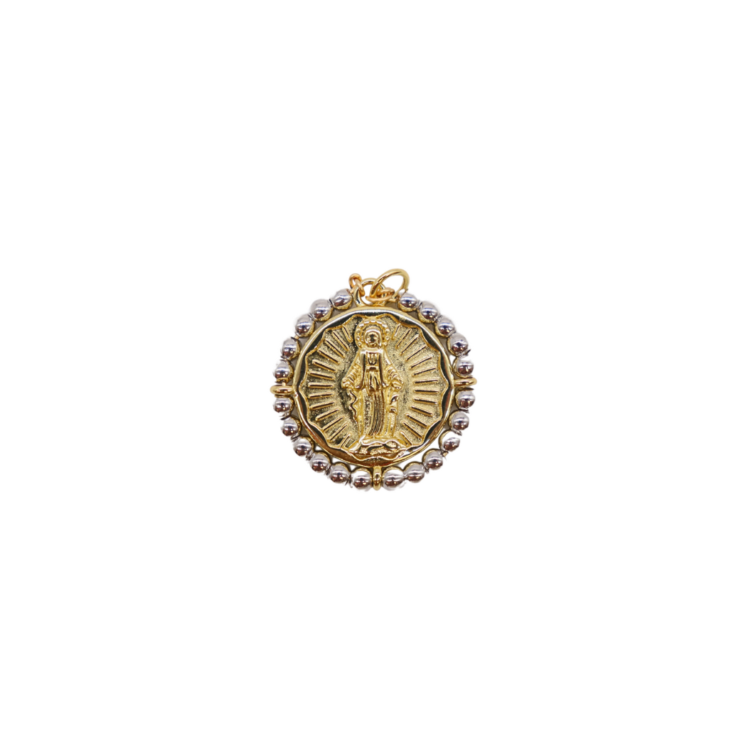 Front of Gold and Silver Christian Charm