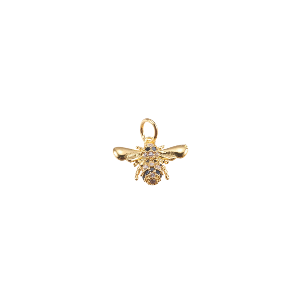 Front of Gold Embellished Bee Charm