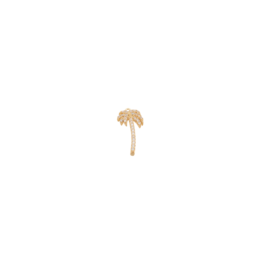Front of Gold Crystal Palm Tree Charm