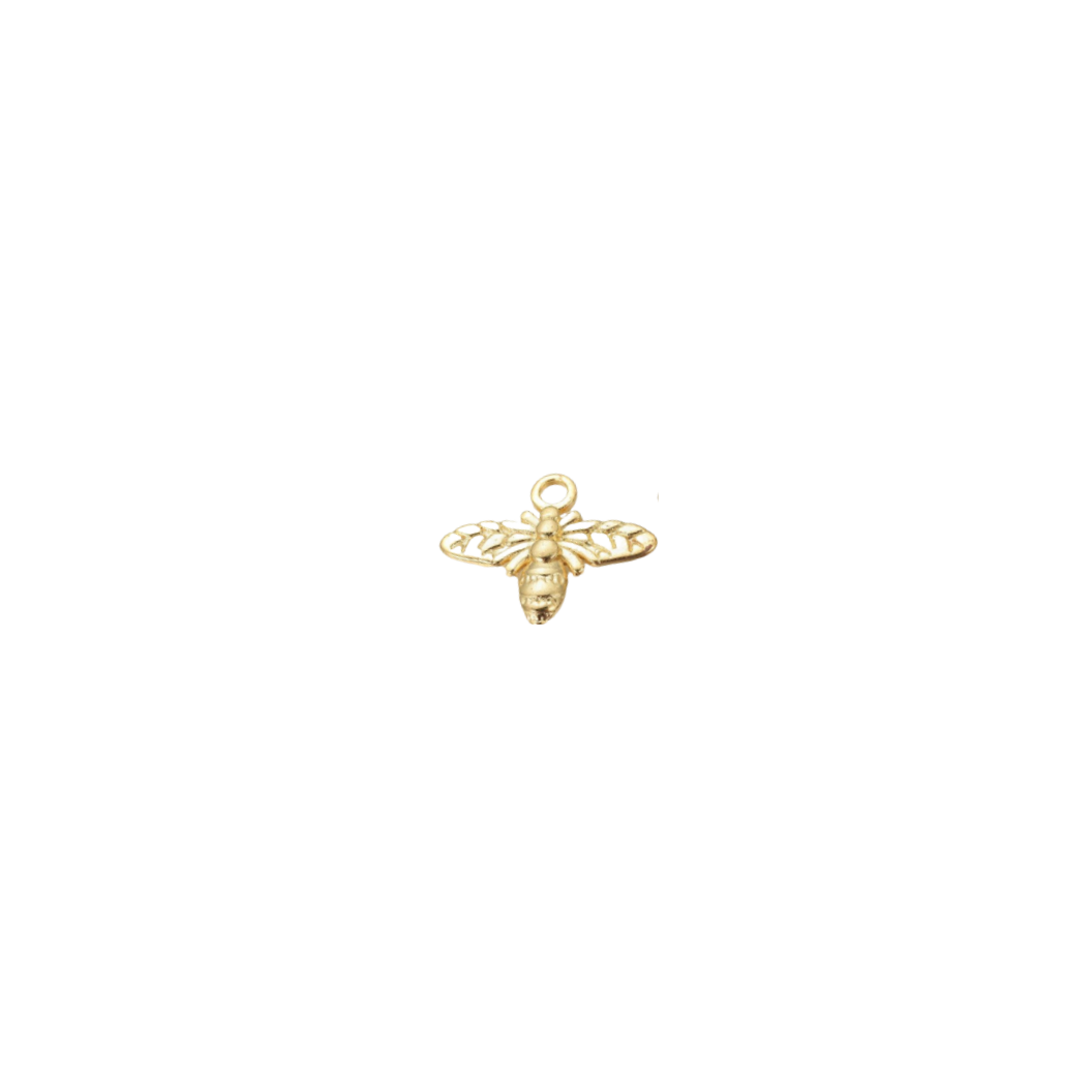 Transparent view of Gold Flat Honey Bee Charm