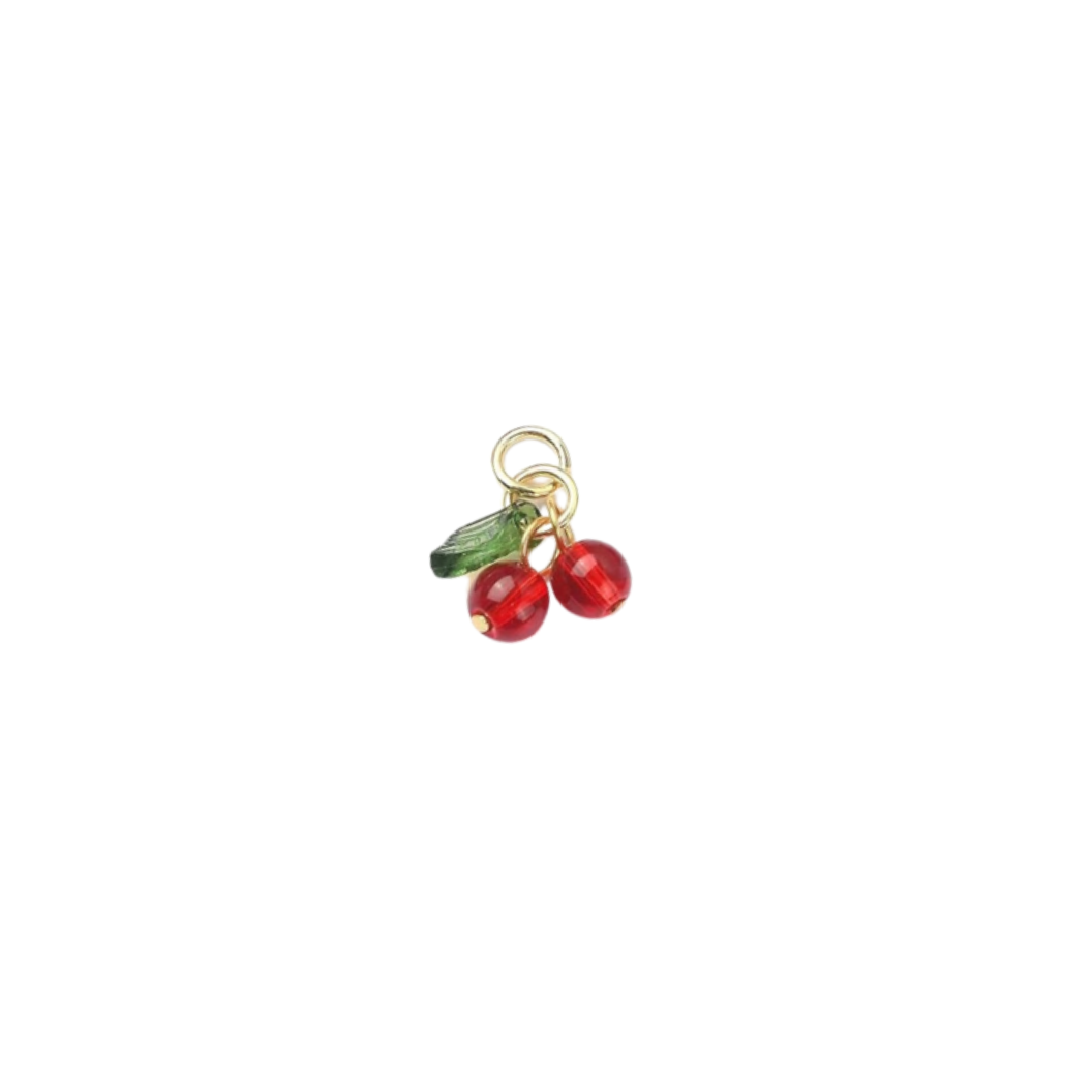 Front of the Gold Dangling Cherries Charm
