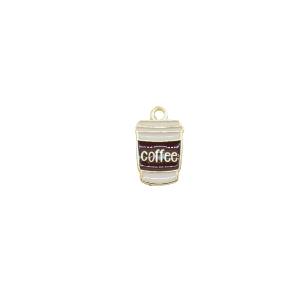 Front of the Gold 'Drink It Up' Coffee Cup Charm