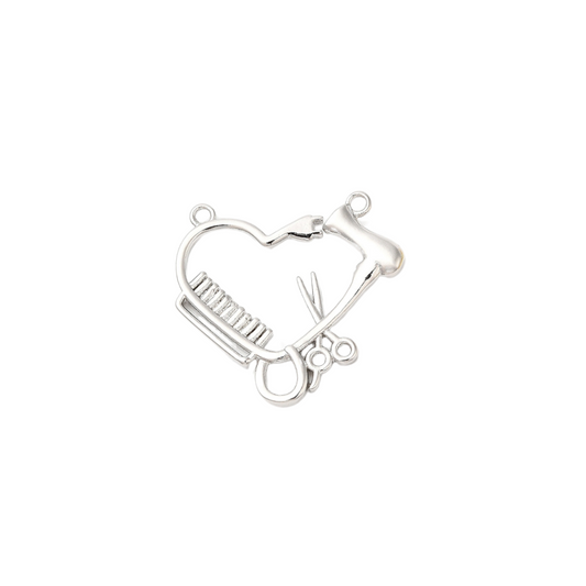 Front of Silver For the Love of Hair Charm