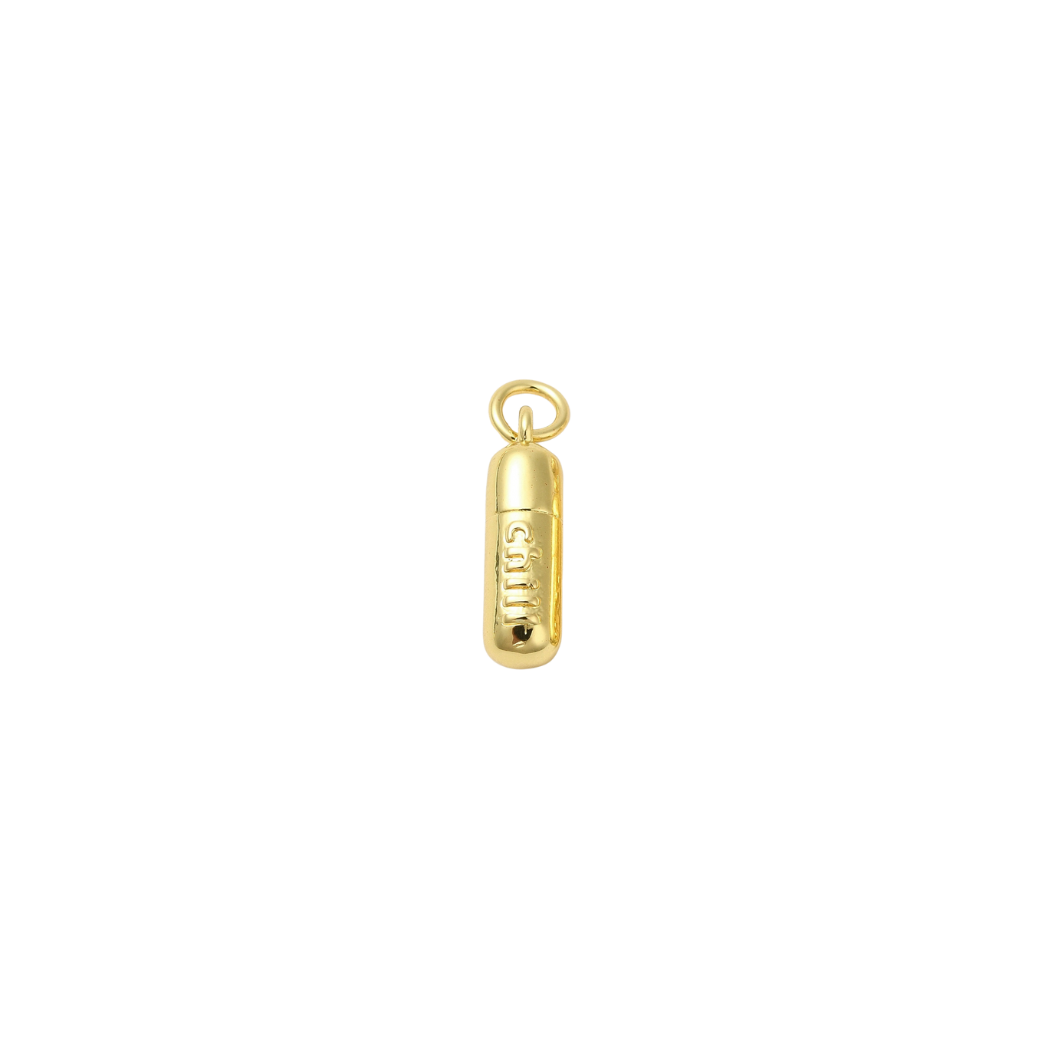 Transparent view of Gold Chill Pill Charm