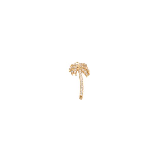 Front of Gold Crystal Palm Tree Charm
