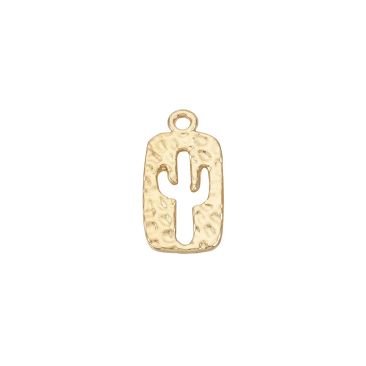Gold Desert Cactus Charm