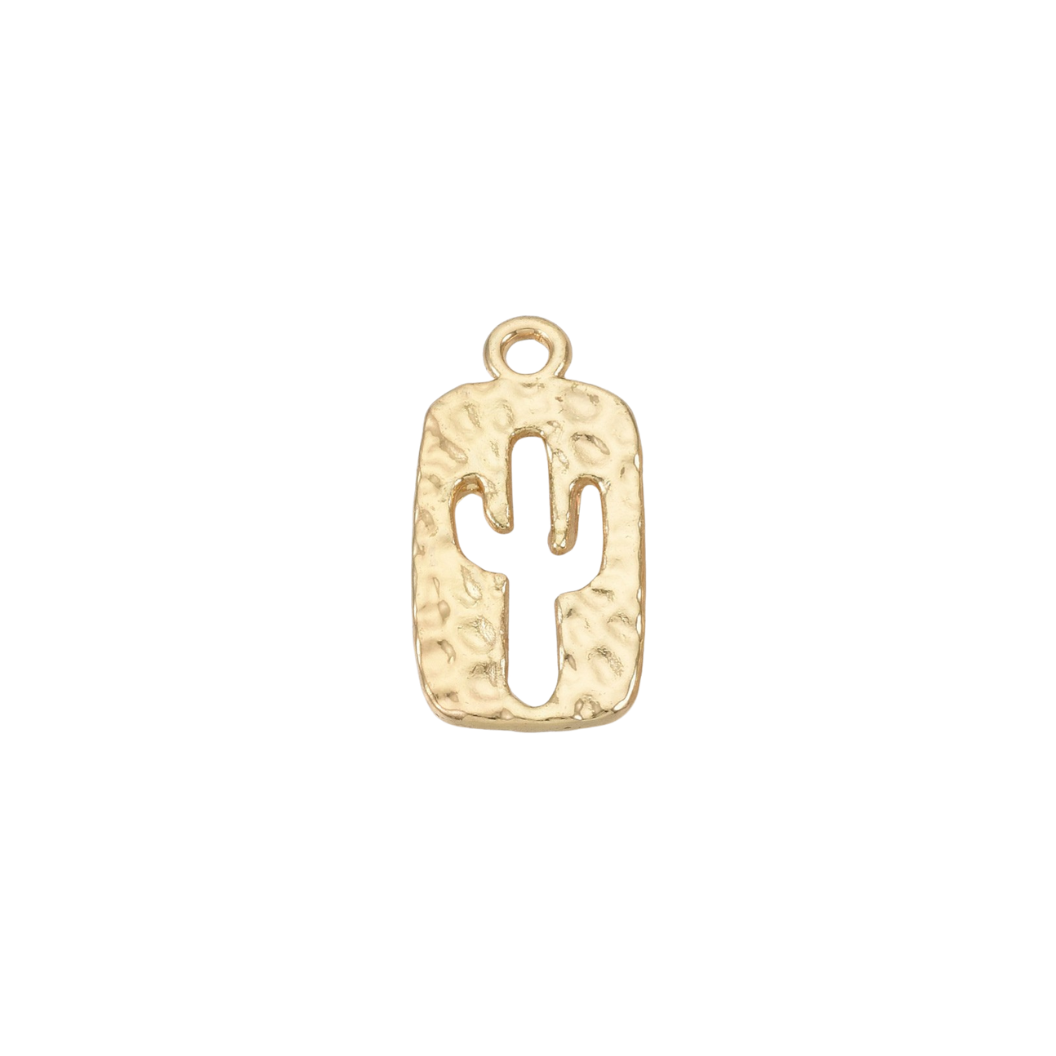 Gold Desert Cactus Charm