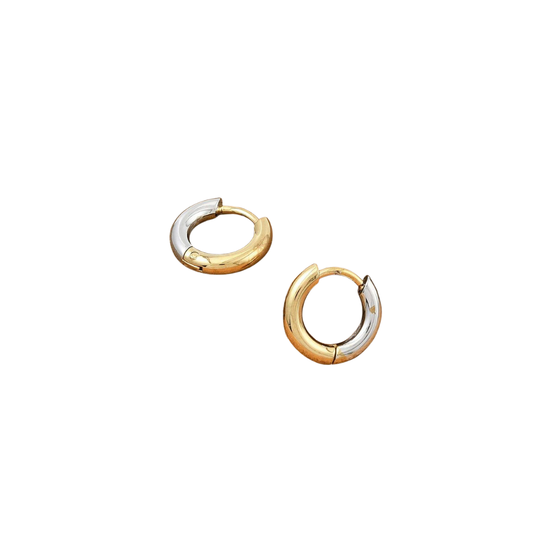 Gold and Silver Hoop Earrings 