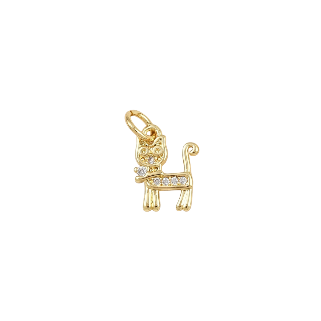 Transparent Gold Charlie Cat Charm 