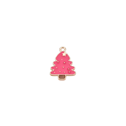 Gold Pink Stardust Christmas Tree Charm