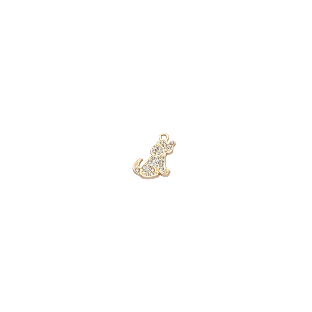 Gold Rhinestone Doggy Charm