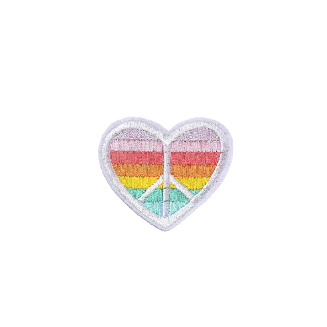 Front view of the Peace Heart Rainbow Patch